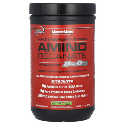 MuscleMeds, Amino Decanate, Citrus Lime, 13.5 oz (384 g)