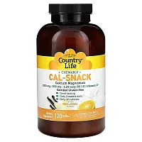 Country Life, Cal-Snack, Chewable Calcium Magnesium, Vanilla Orange, 120 Wafers