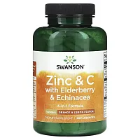 Swanson, Zinc &amp; C With Elderberry &amp; Echinacea, Orange &amp; Lemon, 200 Lozenges