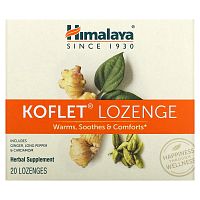 Himalaya, Koflet Lozenge, оригинальный вкус, с ментолом, 20 пастилок