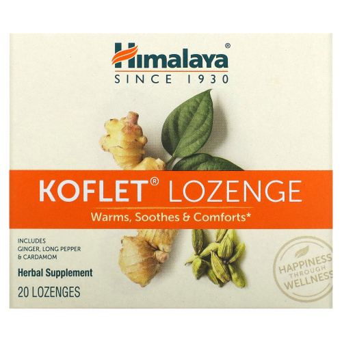 Himalaya, Koflet Lozenge, оригинальный вкус, с ментолом, 20 пастилок