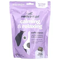 Ready Pet Go, Calming &amp; Relaxing , For Dogs, All Ages, Bacon &amp; Cheese, 90 Soft chews, 12.7 oz (360 g)