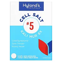 Hyland&#x27;s Naturals, Cell Salt #5, Kali Mur 6X, 100 Quick-Dissolving Single Tablet