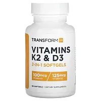 TransformHQ, Vitamins K2 &amp; D3, 120 Softgels