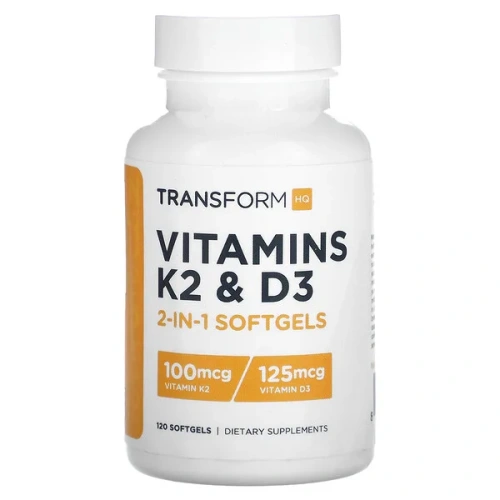 TransformHQ, Vitamins K2 &amp; D3, 120 Softgels