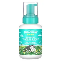 Badger, Baby, Foaming Shampoo &amp; Wash, Calming Chamomile , 10 fl oz (296 ml)