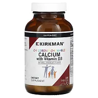 Kirkman Labs, Children&#x27;s Chewable Calcium with Vitamin D3, Natural Chocolate, 120 Tablets