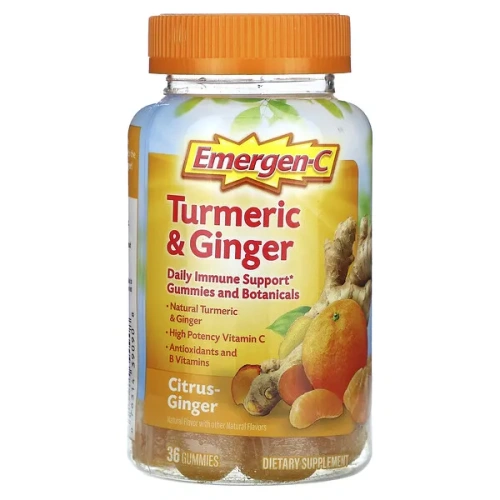 Emergen-C, Turmeric &amp; Ginger, Citrus-Ginger, 36 Gummies