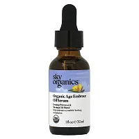 Sky Organics, Organic Age Embrace Oil Serum, Evening Primrose &amp; Moringa Oil Blend, 1 fl oz (30 ml)