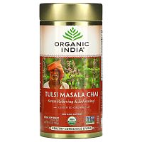 Organic India, чай масала с тулси, снятие стресса и оживление, листовой чай, 100 г (3,5 унции)