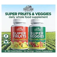 Country Farms, Super Fruits &amp; Veggies , 2 Pack, 180 Capsules Each