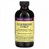 Honey Gardens, сироп бузины с сырым медом для апитерапии, органическим яблочным уксусом и прополисом, 240 мл (8 жидк. унций)