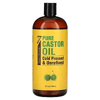 Seven Minerals, Pure Castor Oil, Cold Pressed &amp; Unrefined, Unscented, 32 fl oz (950 ml)