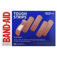 Band Aid, Adhesive Bandages, Tough Strips, 60 Bandages