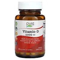 Pure Essence, Vitamin-D, 5,000 IU, 30 Vegi-Caps