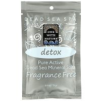 One with Nature, Dead Sea Spa, Mineral Salts, Detox, Fragrance Free , 2.5 oz (70 g)