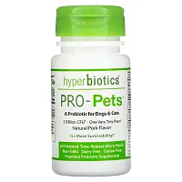 Hyperbiotics, Pro-Pets, Probiotics For Dogs &amp; Cats, Natural Pork, 3 Billion CFU, 60 Patented, Time-Release Micro-Pearls