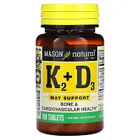 Mason Natural, Vitamin K2 Plus Vitamin D3, 100 Tablets