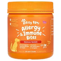 Zesty Paws, Allergy &amp; Immune Bites, For Dogs, All Ages, Salmon, 90 Soft Chews, 11.1 oz (315 g)