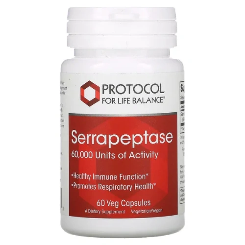 Protocol for Life Balance, Serrapeptase, 60 Veg Capsules