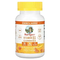 MaryRuth&#x27;s, Vitamin D3 Gummies, Lemon, Strawberry and Orange, 25 mcg, 60 Gummies