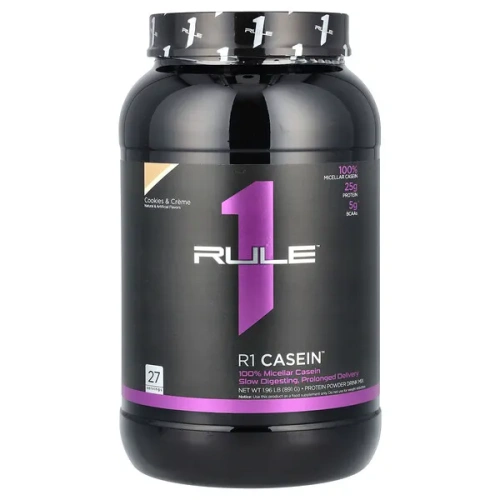 Rule One Proteins, R1 Casein, Protein Powder Drink Mix, Cookies &amp; Creme, 1.96 lb (891 g)