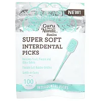 GuruNanda, Basics, Super Soft Interdental Picks, 100 Picks