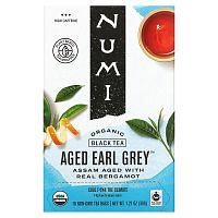 Numi Tea, Organic Black Tea, Aged Earl Grey, 18 Tea Bags, 1.27 oz (36 g)