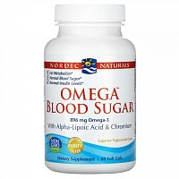 Nordic Naturals, Omega Blood Sugar, пищевая добавка с омега-3 для поддержания уровня глюкозы в крови, 448 мг, 60 капсул