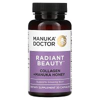 Manuka Doctor, Radiant Beauty, коллаген и мед манука`` 30 капсул