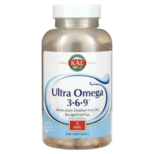 KAL, Ultra Omega 3-6-9, 200 Softgels