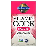 Garden of Life, Vitamin Code, RAW B12, 30 растительных капсул