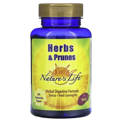 Nature&#x27;s Life, Herbs &amp; Prunes, 250 Vegetarian Tablets