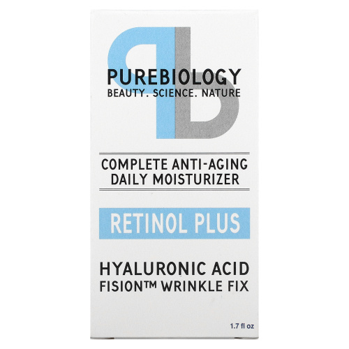 Pure Biology, Комплексное омолаживающее ежедневное увлажняющее средство, Retinol Plus, 1,7 жидк. Унции фото 3