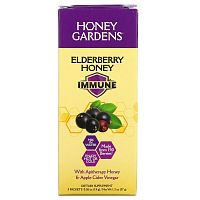 Honey Gardens, Elderberry Honey, Immune, 5 Packets, 0.26 oz ( 7.4 g) Each