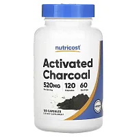 Nutricost, Activated Charcoal, 520 mg, 120 Capsules (260 mg per Capsule)