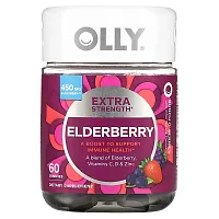 OLLY, Elderberry, Extra Strength, Bunch O&#x27; Berries, 450 mg, 60 Gummies (225 mg per Gummy)