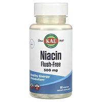 KAL, Niacin, Flush-Free, 500 mg, 60 VegCaps