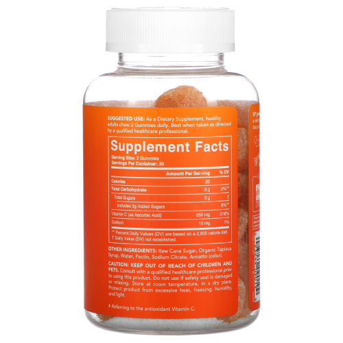 Sports Research, Vitamin C, Natural Orange, 60 Gummies фото 2