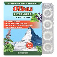 Olbas Therapeutic, Леденцы без сахара со вкусом черной смородины, максимальная эффективность, 24 леденца