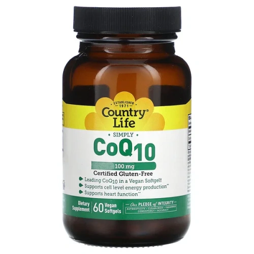 Country Life, Simply CoQ10, 100 mg, 60 Vegan Softgels