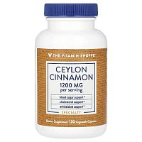 The Vitamin Shoppe, Ceylon Cinnamon, 1,200 mg, 120 Vegetable Capsules (600 mg per Capsule)