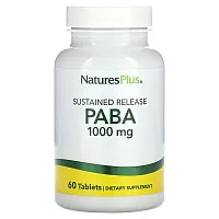 NaturesPlus, Sustained Release PABA, 1,000 mg, 60 Tablets