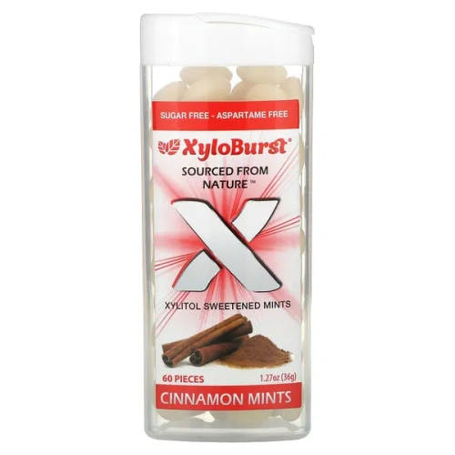 Xyloburst, Xylitol Sweetened Mints, Cinnamon, 60 Pieces