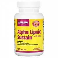 Jarrow Formulas, Alpha Lipoic Sustain, альфа-липоевая кислота с биотином, 300 мг, 120 таблеток