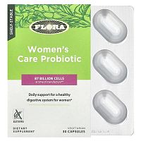 Flora, Women&#x27;s Care Probiotic, 87 Billion CFU, 30 Vegetarian Capsules