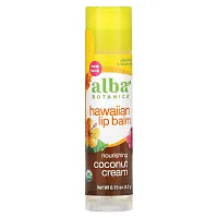 Alba Botanica, Гавайский бальзам для губ, питательный кокосовый крем, 4,2 г