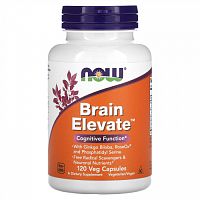 Now Foods, Brain Elevate, поддержка здоровья мозга, 120 вегетарианских капсул