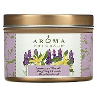 Aroma Naturals, Soy VegePure, Travel Candle, Serenity, Ylang Ylang &amp; Lavender, 2.8 oz (79.38 g)