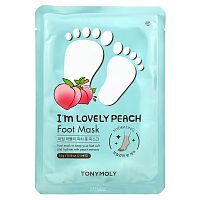 Tony Moly, I'm Lovely Peach, Foot Mask, 2 Sheet, 0.56 oz (16 g)